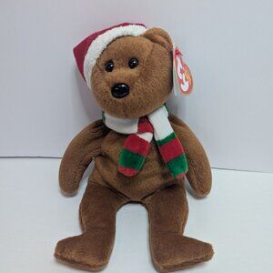 Ty 2008 Holiday Teddy Beanie Christmas Bear